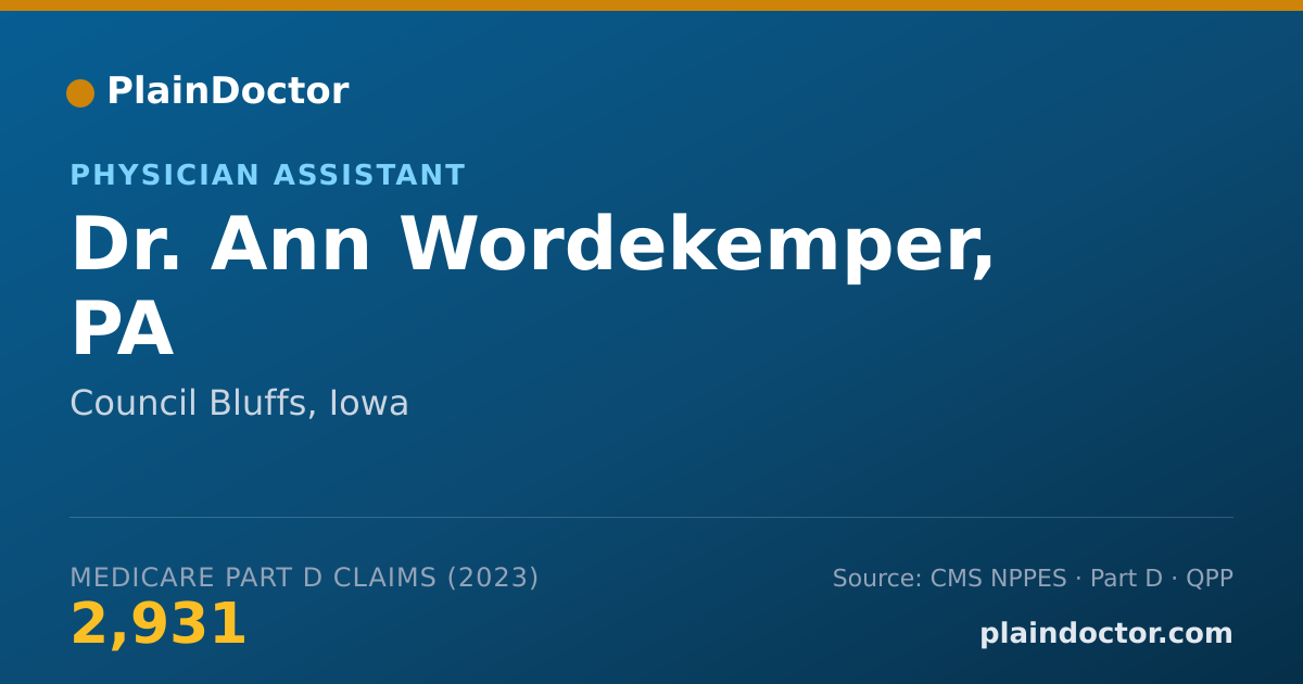 Shareable card for Ann Wordekemper, PA - Physician Assistant, Council Bluffs, IA