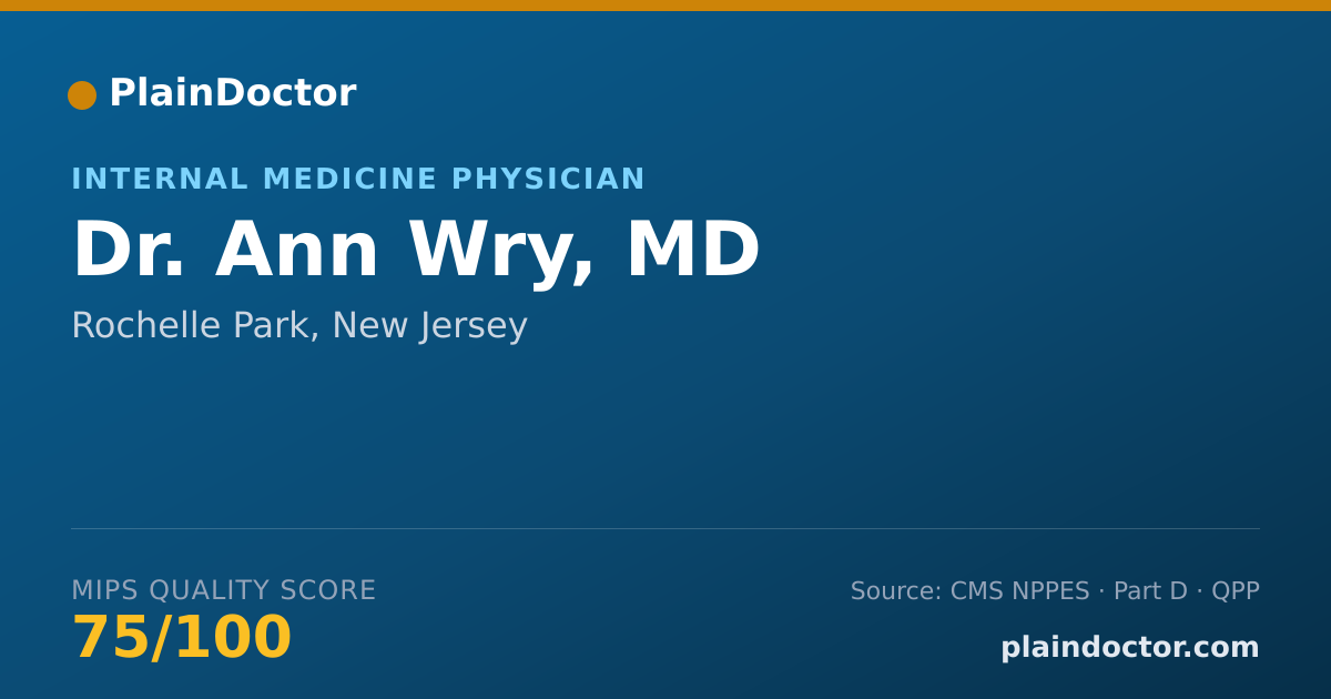 Shareable card for Ann Wry, MD - Internal Medicine Physician, Rochelle Park, NJ