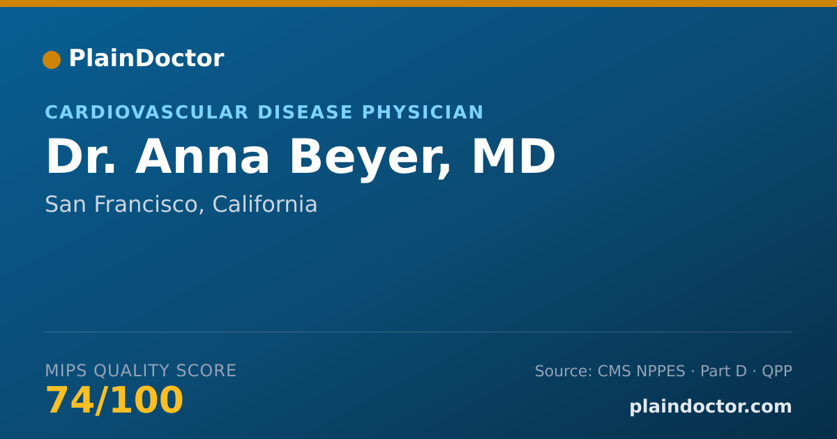 Shareable card for Anna Beyer, MD - Cardiovascular Disease Physician, San Francisco, CA