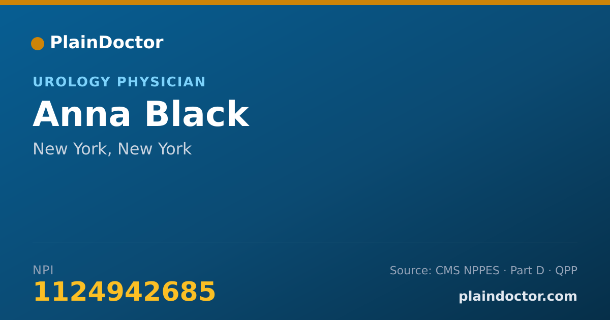 Shareable card for Anna Black - Urology Physician, New York, NY