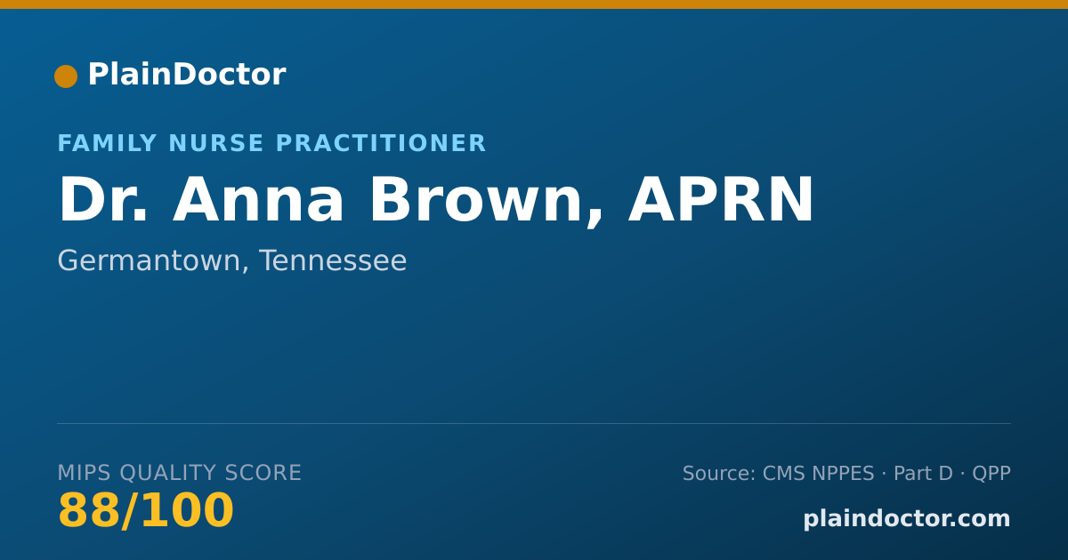 Shareable card for Anna Brown, APRN - Family Nurse Practitioner, Germantown, TN