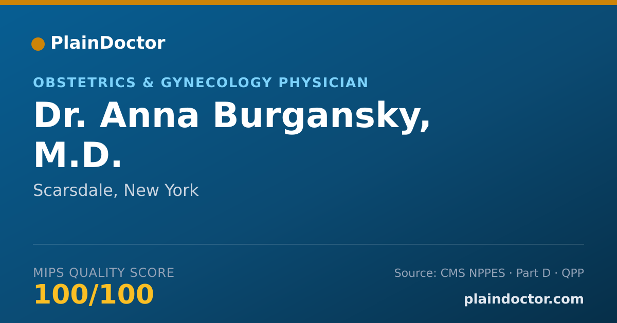Shareable card for Anna Burgansky, M.D. - Obstetrics & Gynecology Physician, Scarsdale, NY