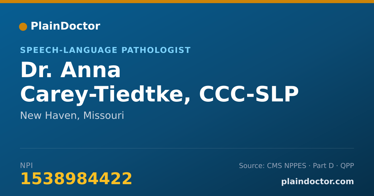 Shareable card for Anna Carey-Tiedtke, CCC-SLP - Speech-Language Pathologist, New Haven, MO