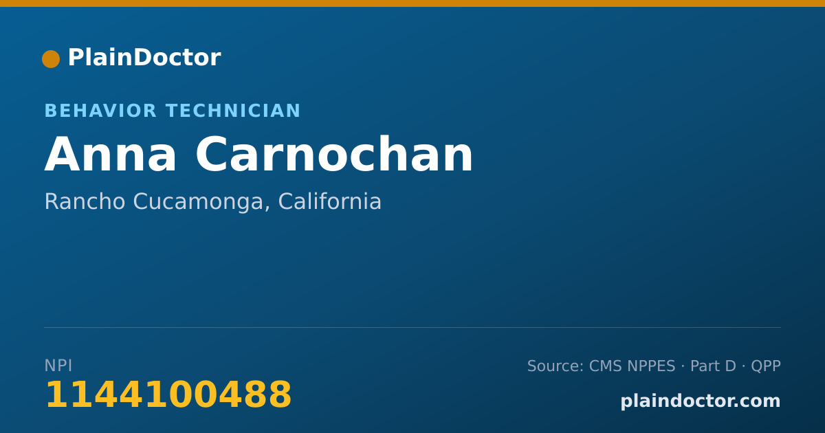 Shareable card for Anna Carnochan - Behavior Technician, Rancho Cucamonga, CA