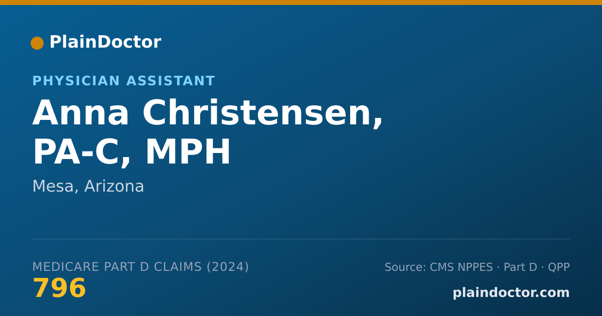 Shareable card for Anna Christensen, PA-C, MPH - Physician Assistant, Mesa, AZ