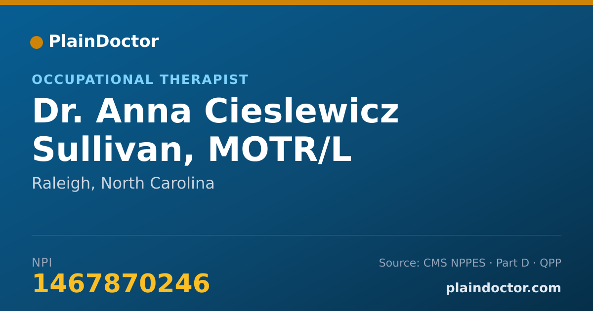 Shareable card for Anna Cieslewicz Sullivan, MOTR/L - Occupational Therapist, Raleigh, NC