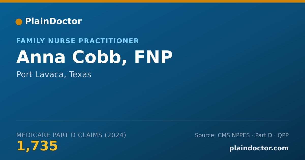Shareable card for Anna Cobb, FNP - Family Nurse Practitioner, Port Lavaca, TX