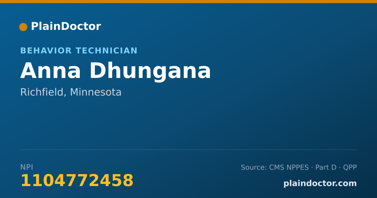 Shareable card for Anna Dhungana - Behavior Technician, Richfield, MN