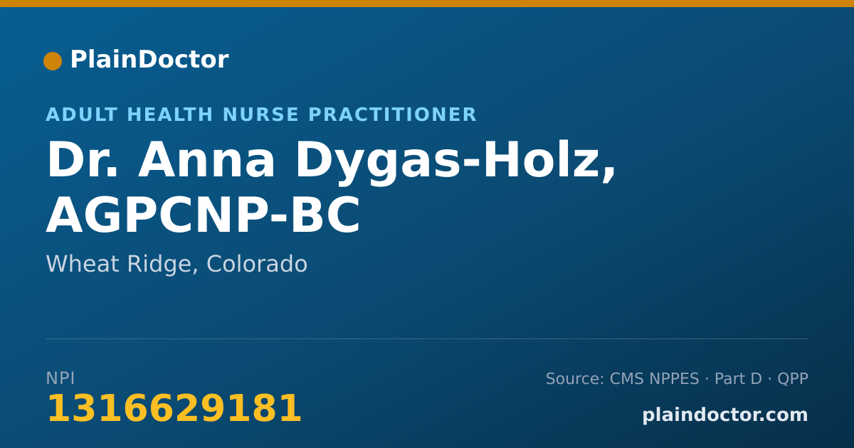 Shareable card for Anna Dygas-Holz, AGPCNP-BC - Adult Health Nurse Practitioner, Wheat Ridge, CO