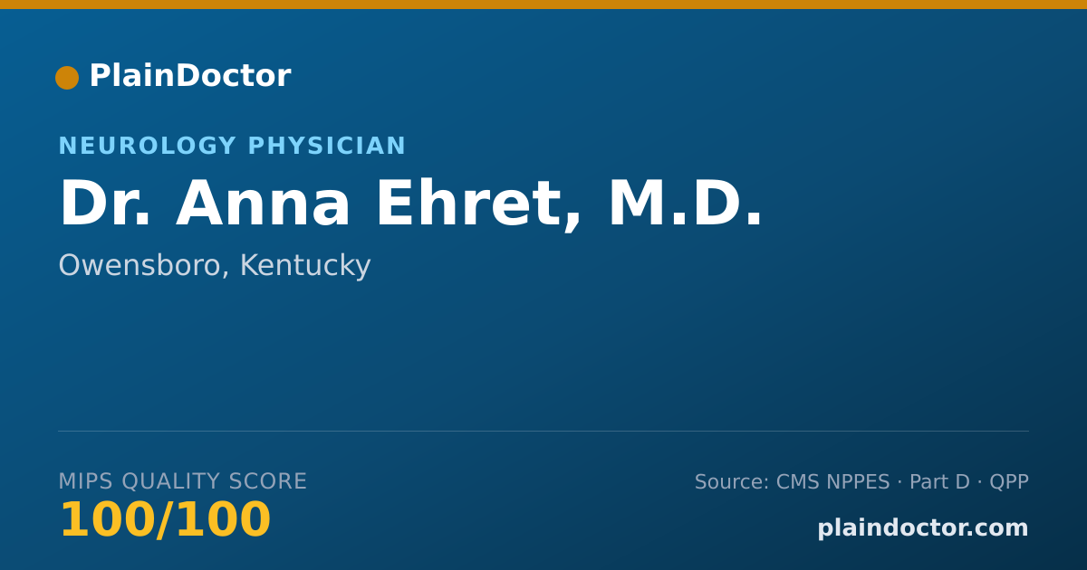 Shareable card for Anna Ehret, M.D. - Neurology Physician, Owensboro, KY