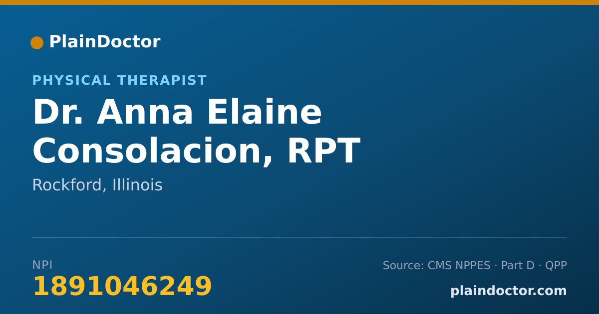 Shareable card for Anna Elaine Consolacion, RPT - Physical Therapist, Rockford, IL