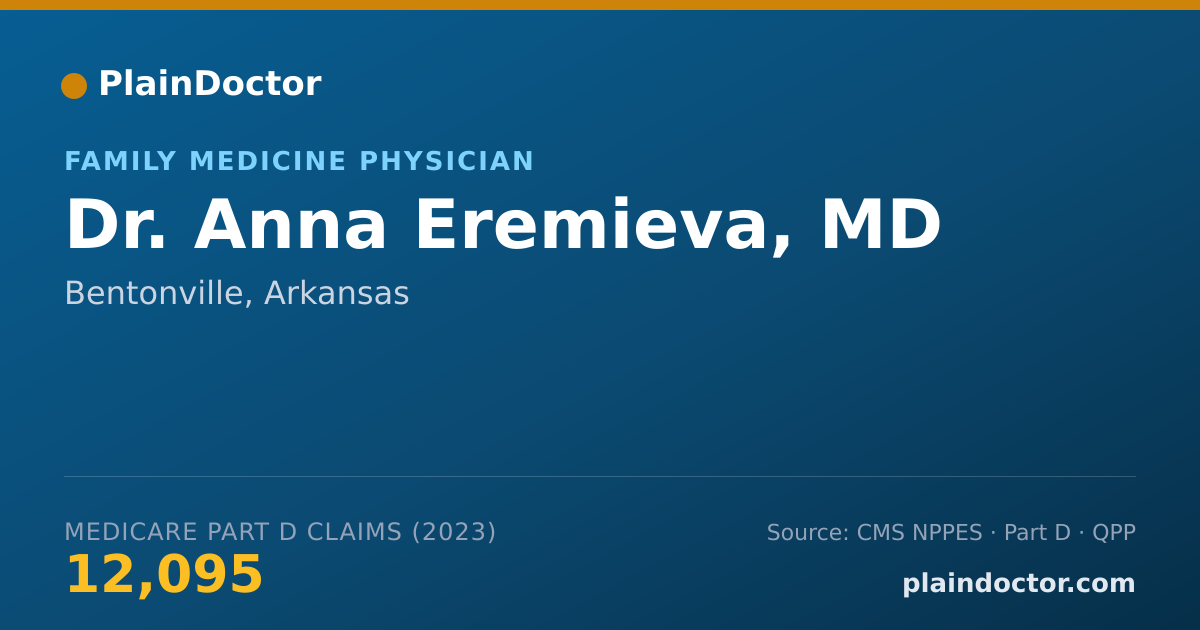 Shareable card for Anna Eremieva, MD - Family Medicine Physician, Bentonville, AR