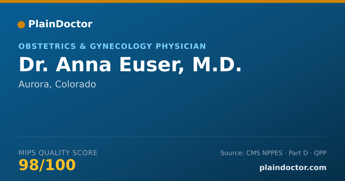 Shareable card for Anna Euser, M.D. - Obstetrics & Gynecology Physician, Aurora, CO