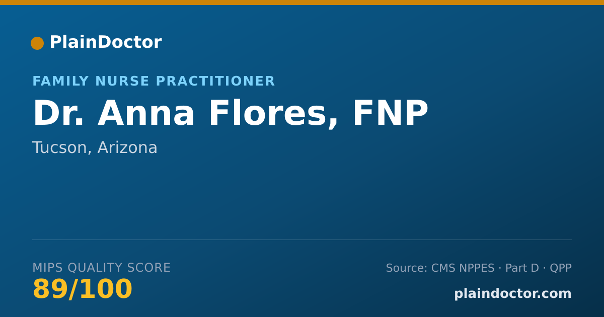 Shareable card for Anna Flores, FNP - Family Nurse Practitioner, Tucson, AZ