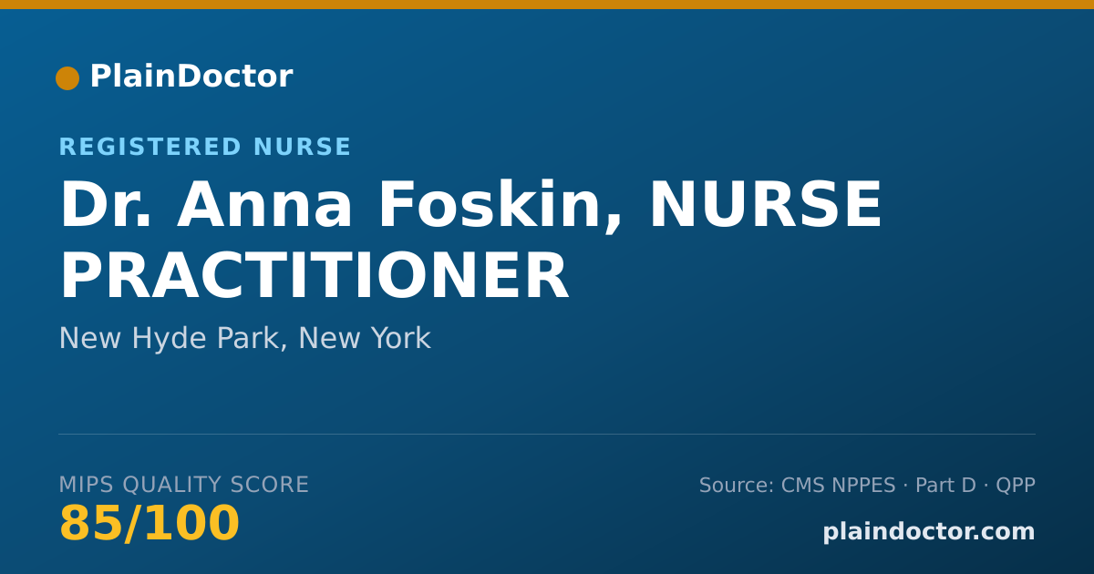 Shareable card for Anna Foskin, NURSE PRACTITIONER - Registered Nurse, New Hyde Park, NY