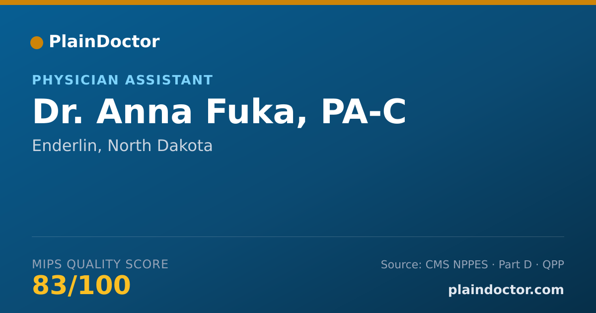 Shareable card for Anna Fuka, PA-C - Physician Assistant, Enderlin, ND