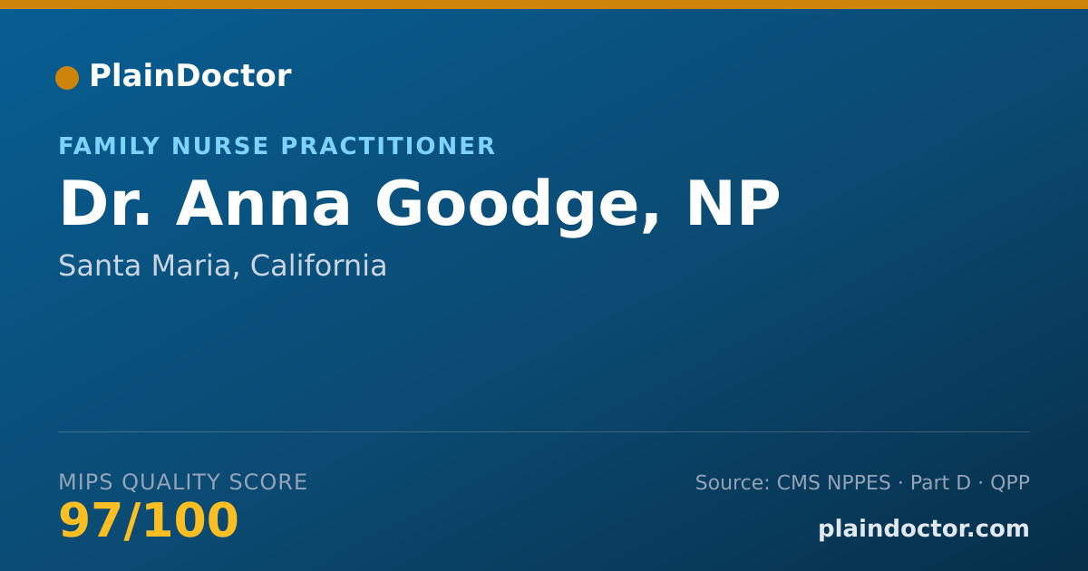Shareable card for Anna Goodge, NP - Family Nurse Practitioner, Santa Maria, CA