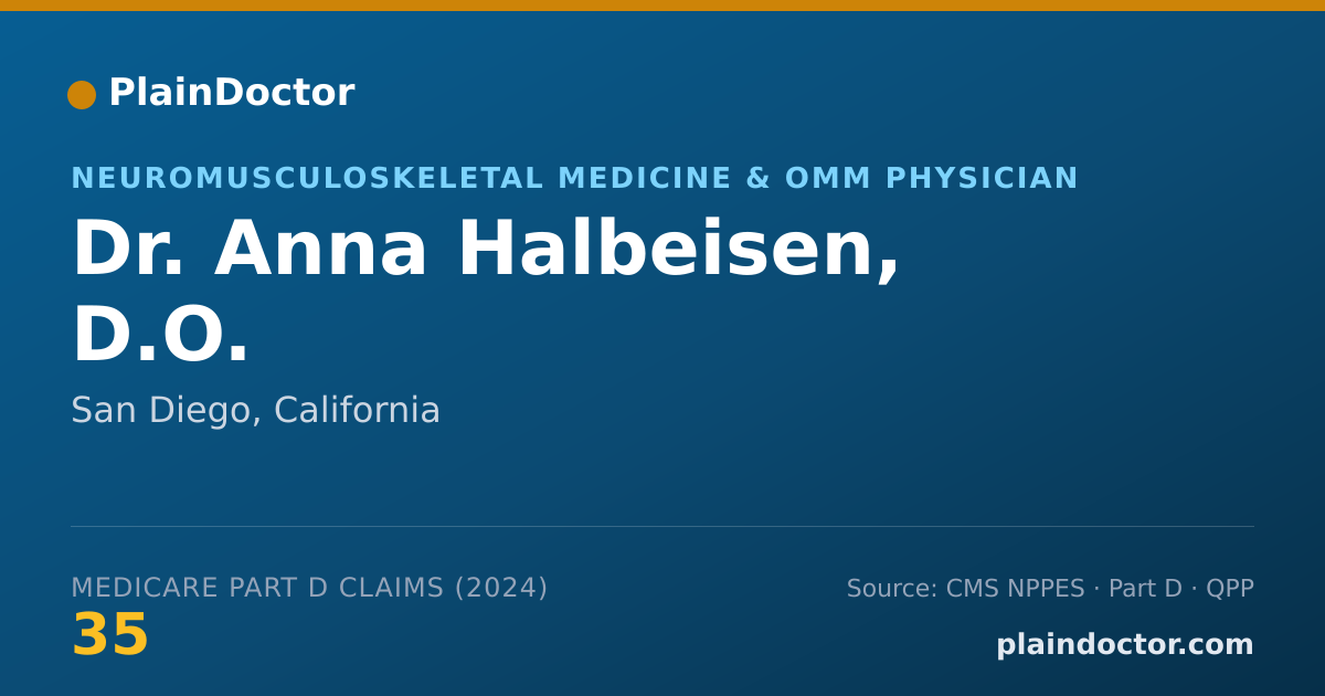 Shareable card for Anna Halbeisen, D.O. - Neuromusculoskeletal Medicine & OMM Physician, San Diego, CA