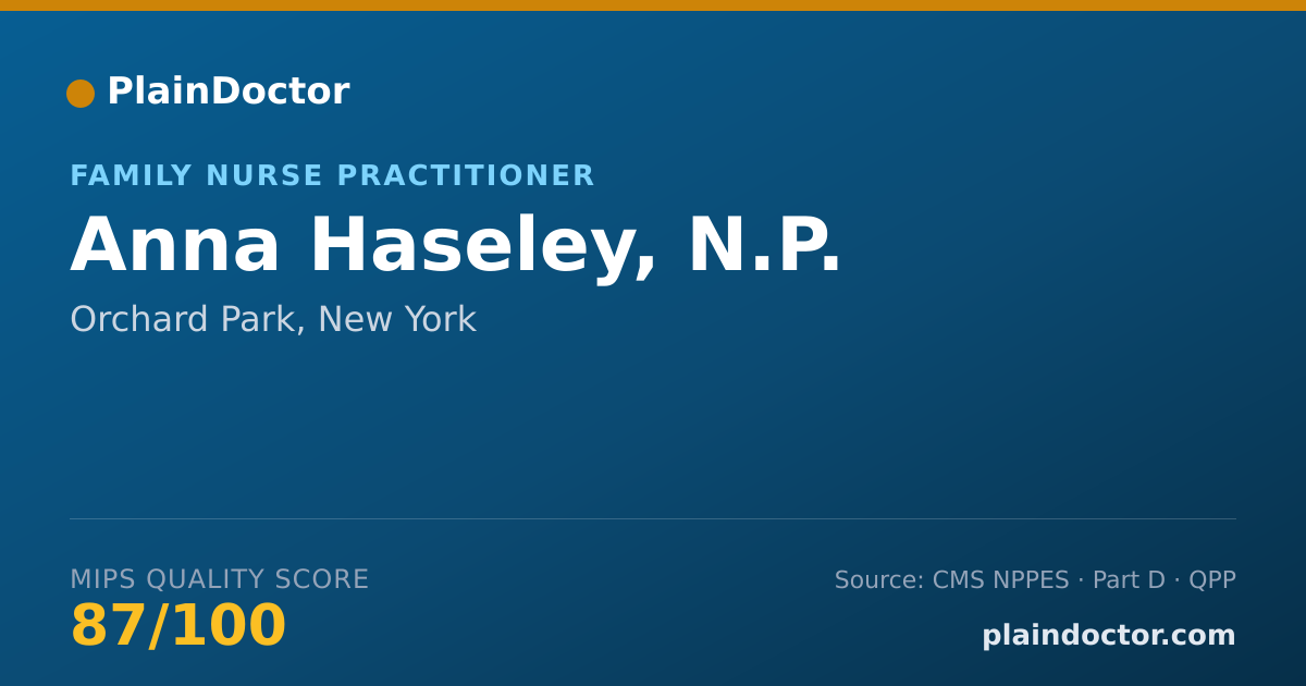 Shareable card for Anna Haseley, N.P. - Family Nurse Practitioner, Orchard Park, NY