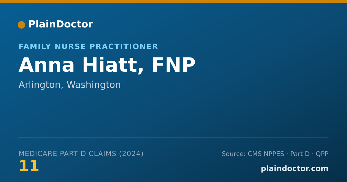 Shareable card for Anna Hiatt, FNP - Family Nurse Practitioner, Arlington, WA