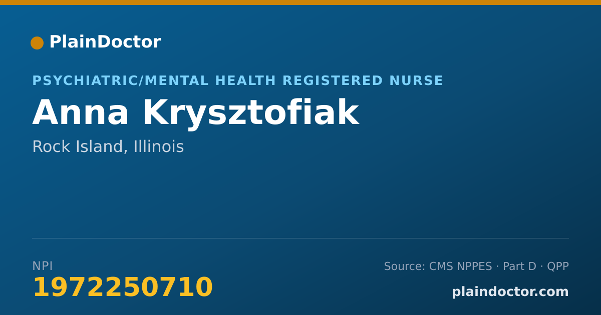 Shareable card for Anna Krysztofiak - Psychiatric/Mental Health Registered Nurse, Rock Island, IL
