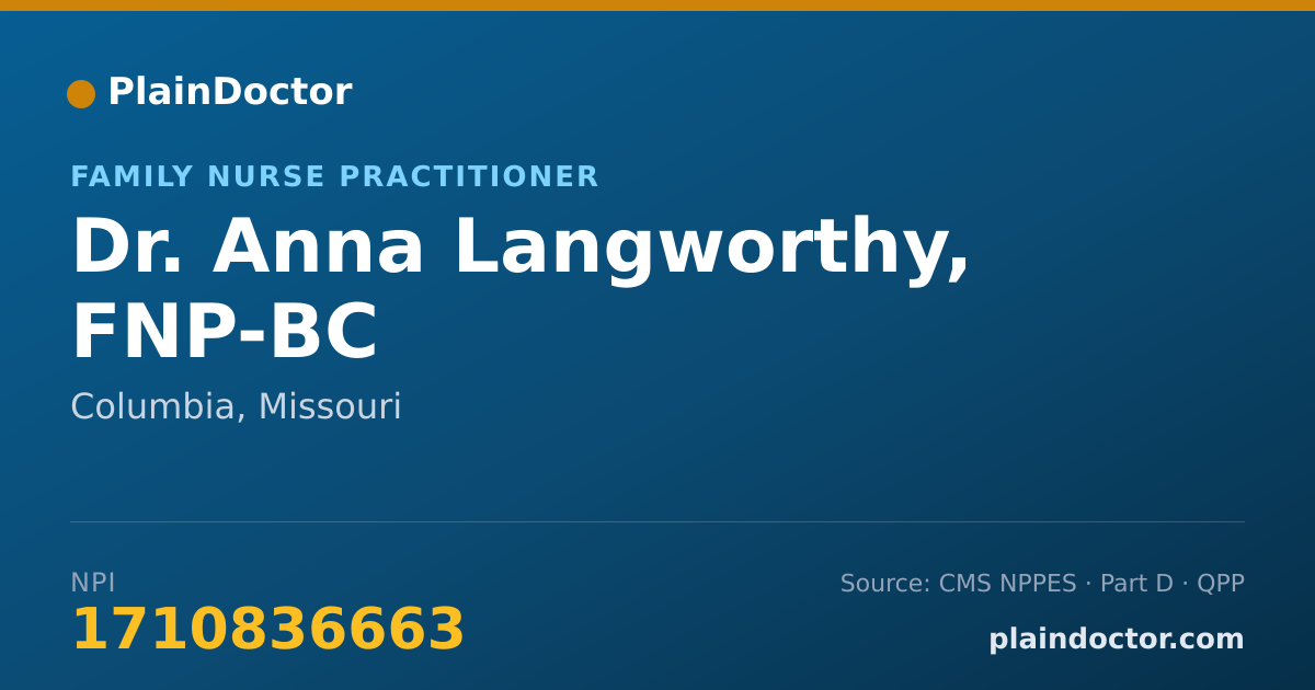 Shareable card for Anna Langworthy, FNP-BC - Family Nurse Practitioner, Columbia, MO