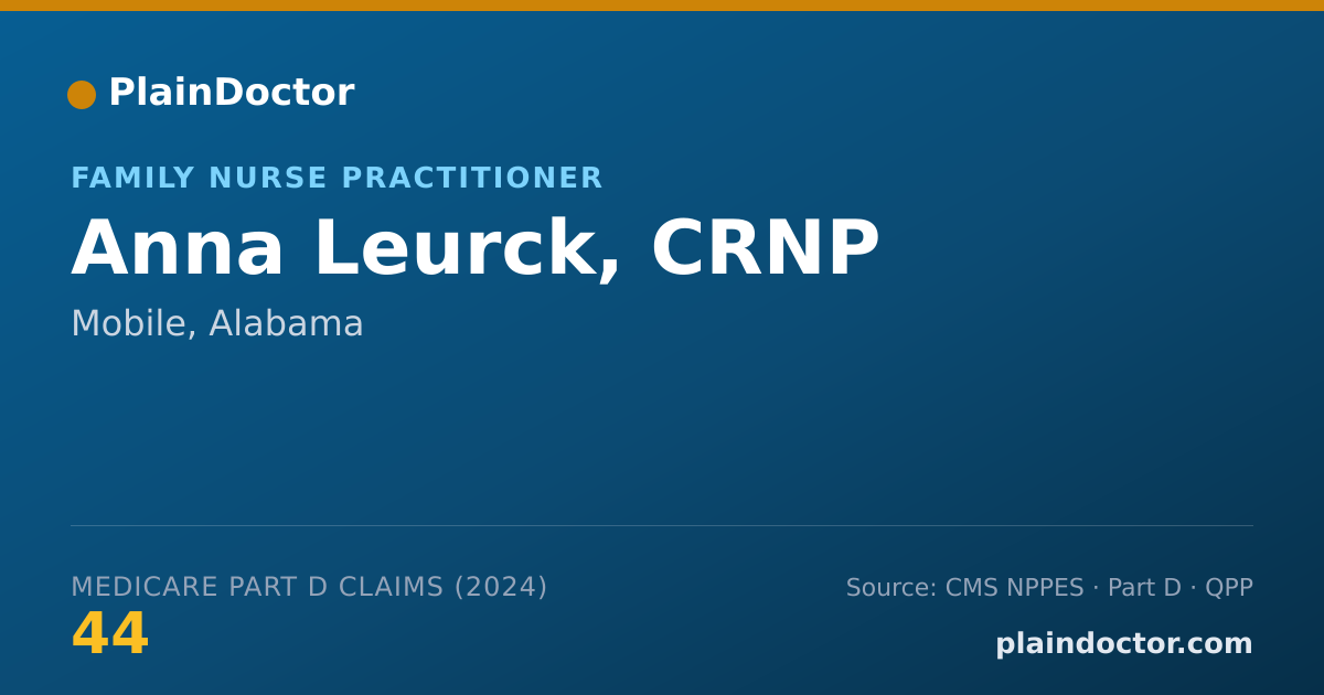 Shareable card for Anna Leurck, CRNP - Family Nurse Practitioner, Mobile, AL