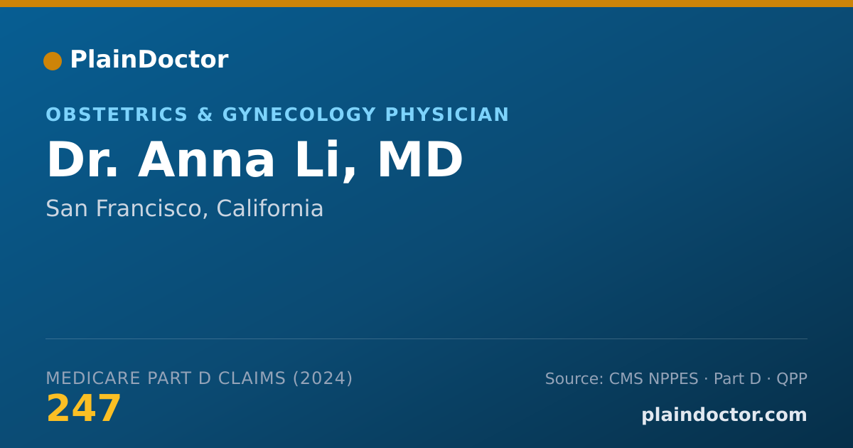Shareable card for Anna Li, MD - Obstetrics & Gynecology Physician, San Francisco, CA