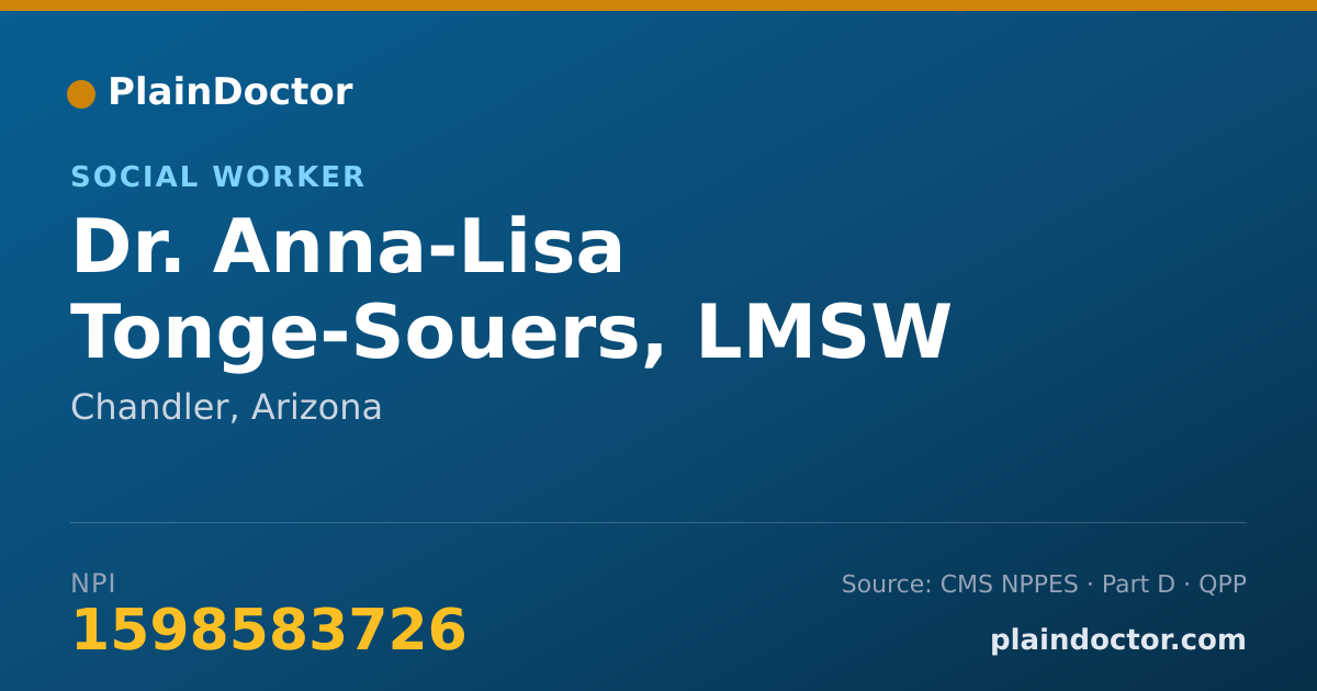 Shareable card for Anna-Lisa Tonge-Souers, LMSW - Social Worker, Chandler, AZ