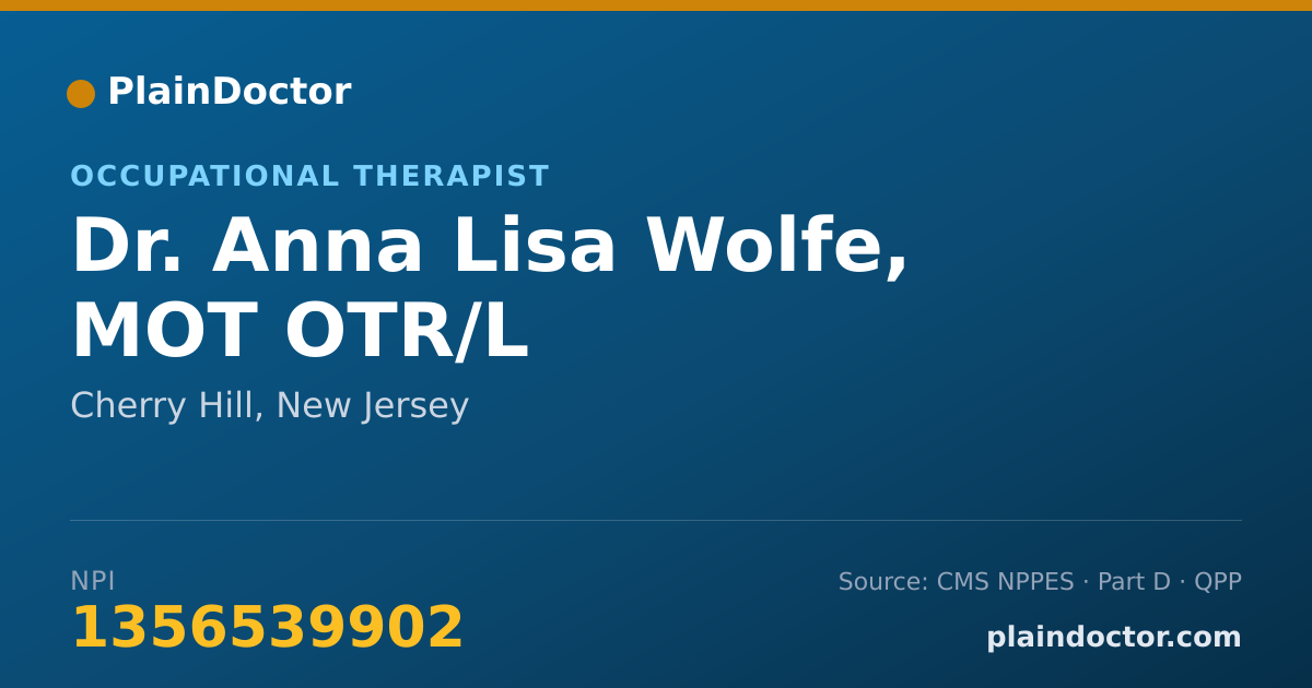 Shareable card for Anna Lisa Wolfe, MOT OTR/L - Occupational Therapist, Cherry Hill, NJ