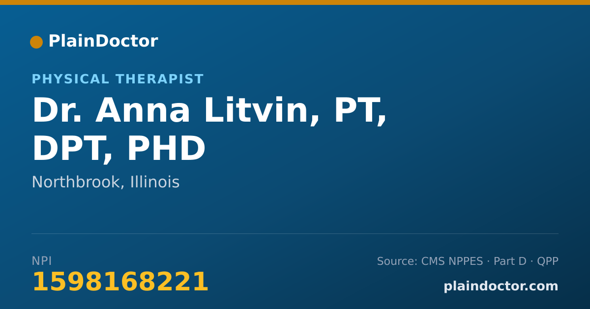 Shareable card for Anna Litvin, PT, DPT, PHD - Physical Therapist, Northbrook, IL
