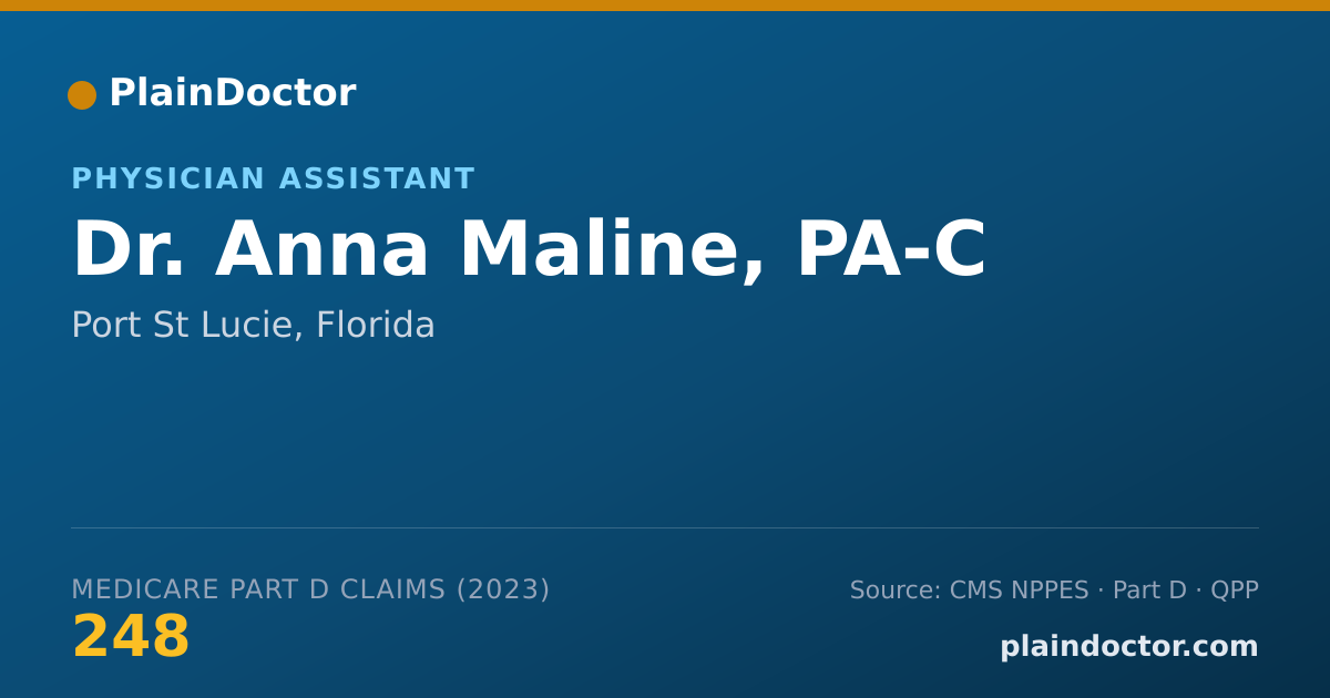 Shareable card for Anna Maline, PA-C - Physician Assistant, Port St Lucie, FL