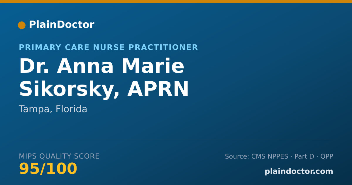 Shareable card for Anna Marie Sikorsky, APRN - Primary Care Nurse Practitioner, Tampa, FL