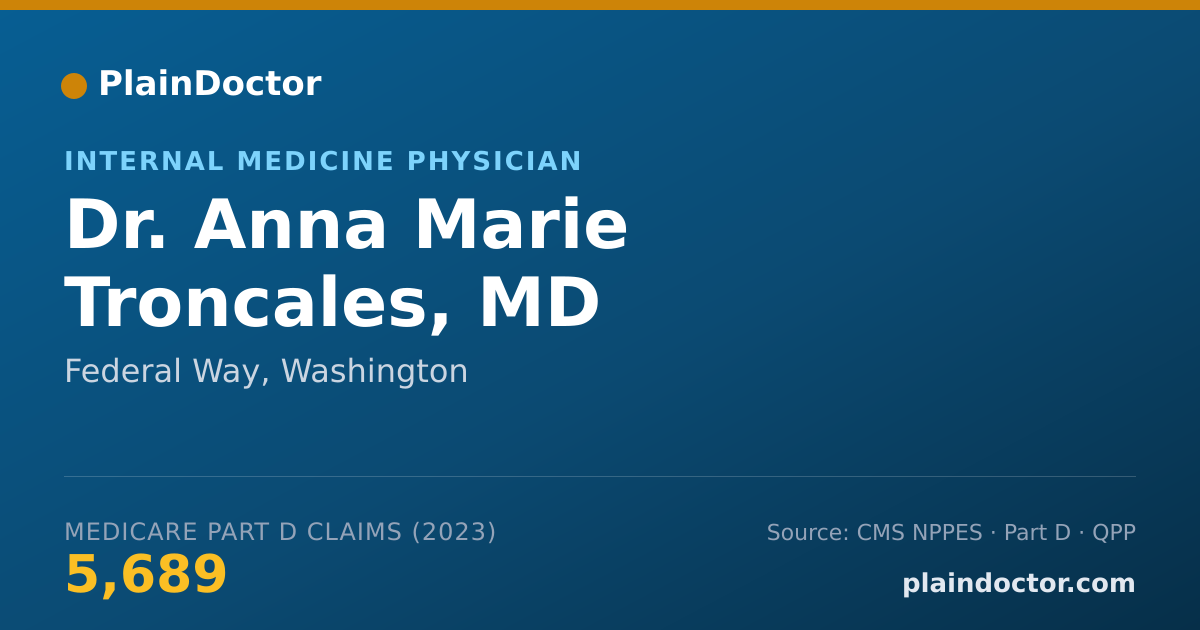 Shareable card for Anna Marie Troncales, MD - Internal Medicine Physician, Federal Way, WA
