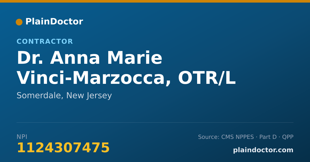 Shareable card for Anna Marie Vinci-Marzocca, OTR/L - Contractor, Somerdale, NJ