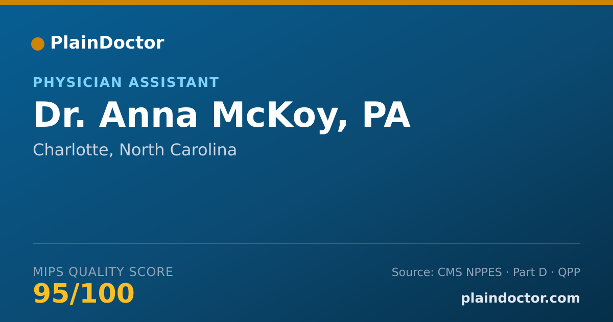 Shareable card for Anna McKoy, PA - Physician Assistant, Charlotte, NC