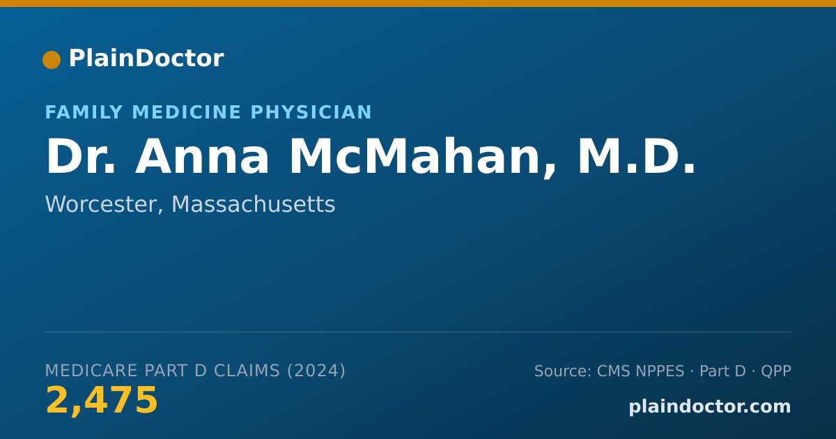 Shareable card for Anna McMahan, M.D. - Family Medicine Physician, Worcester, MA