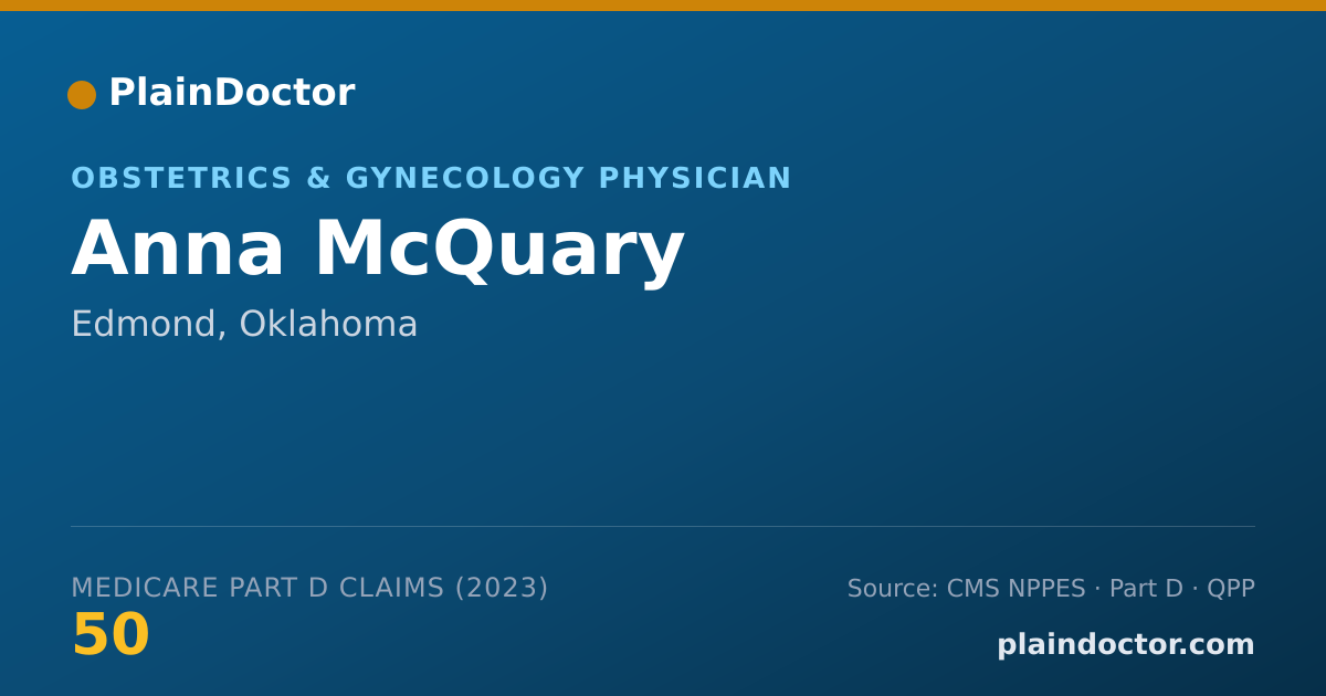 Shareable card for Anna McQuary - Obstetrics & Gynecology Physician, Edmond, OK