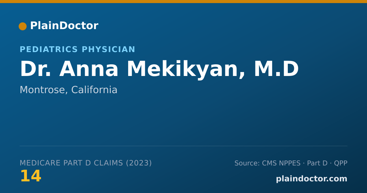 Shareable card for Anna Mekikyan, M.D - Pediatrics Physician, Montrose, CA