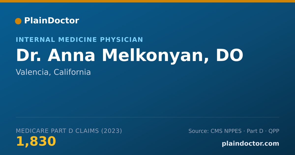 Shareable card for Anna Melkonyan, DO - Internal Medicine Physician, Valencia, CA