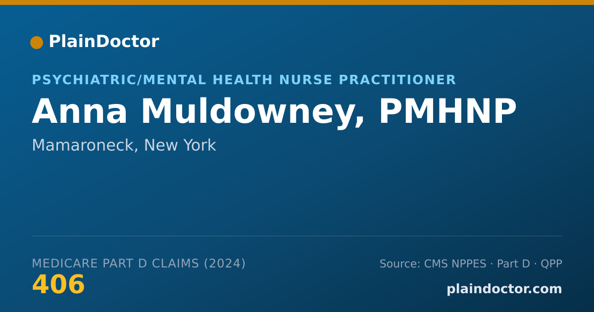 Shareable card for Anna Muldowney, PMHNP - Psychiatric/Mental Health Nurse Practitioner, Mamaroneck, NY