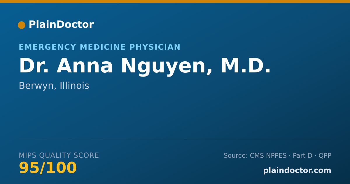 Shareable card for Anna Nguyen, M.D. - Emergency Medicine Physician, Berwyn, IL
