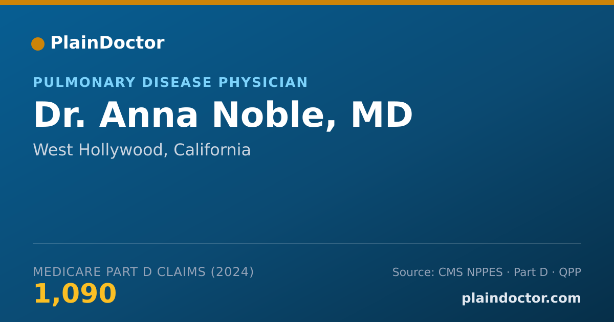 Shareable card for Anna Noble, MD - Pulmonary Disease Physician, West Hollywood, CA