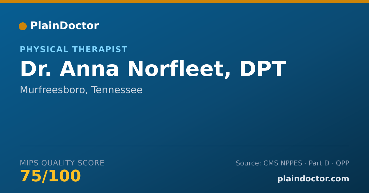 Shareable card for Anna Norfleet, DPT - Physical Therapist, Murfreesboro, TN