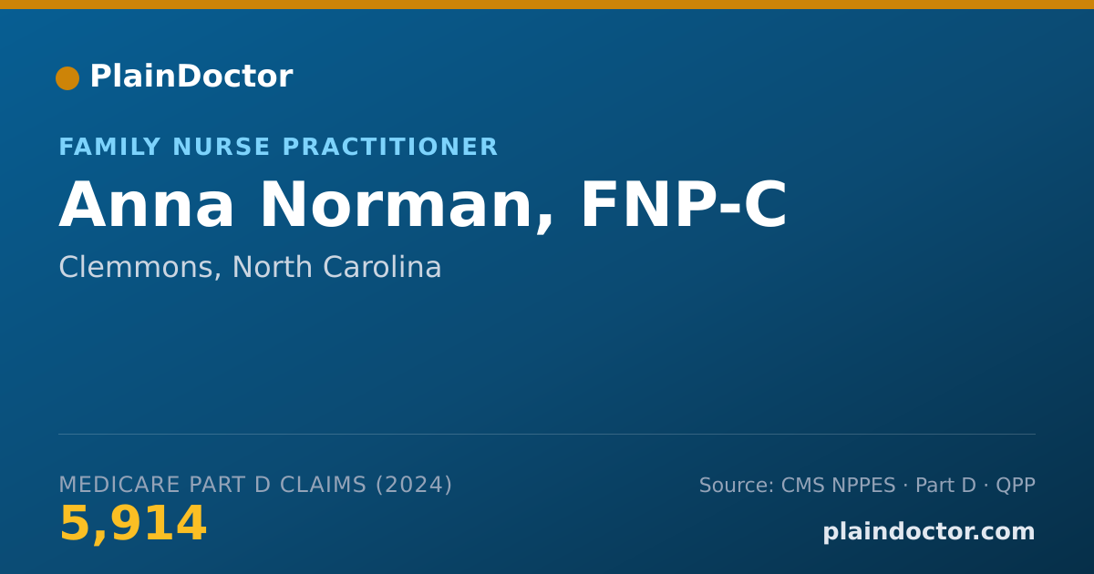 Shareable card for Anna Norman, FNP-C - Family Nurse Practitioner, Clemmons, NC