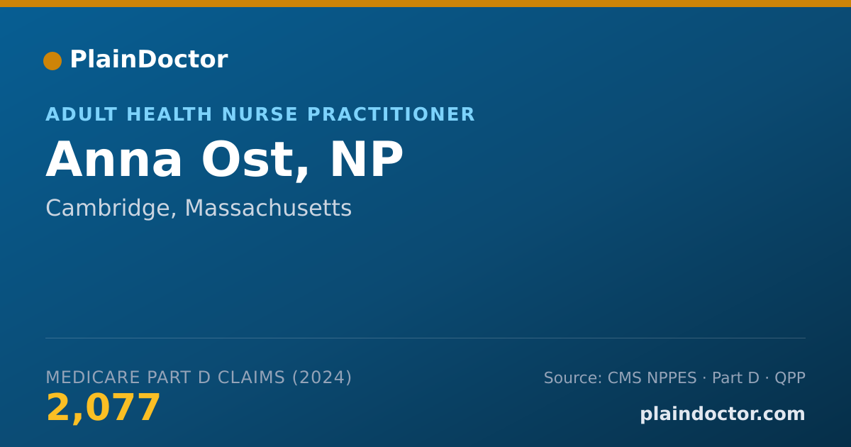 Shareable card for Anna Ost, NP - Adult Health Nurse Practitioner, Cambridge, MA