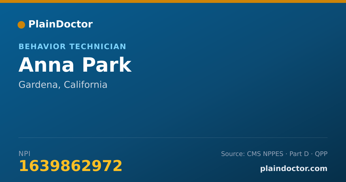 Shareable card for Anna Park - Behavior Technician, Gardena, CA