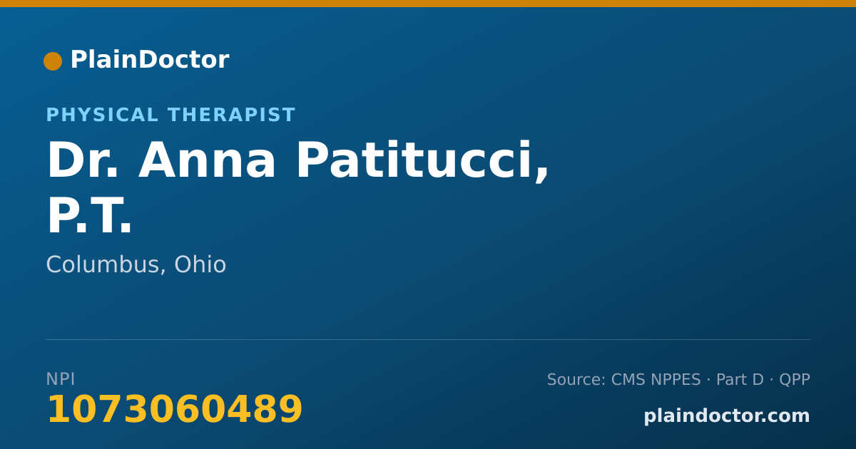 Shareable card for Anna Patitucci, P.T. - Physical Therapist, Columbus, OH