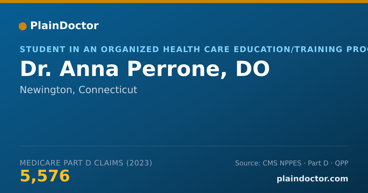 Shareable card for Anna Perrone, DO - Student in an Organized Health Care Education/Training Program, Newington, CT