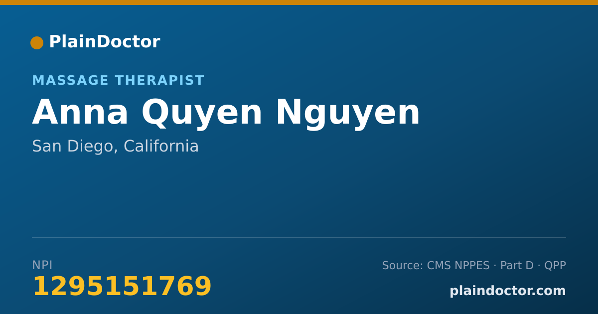 Shareable card for Anna Quyen Nguyen - Massage Therapist, San Diego, CA